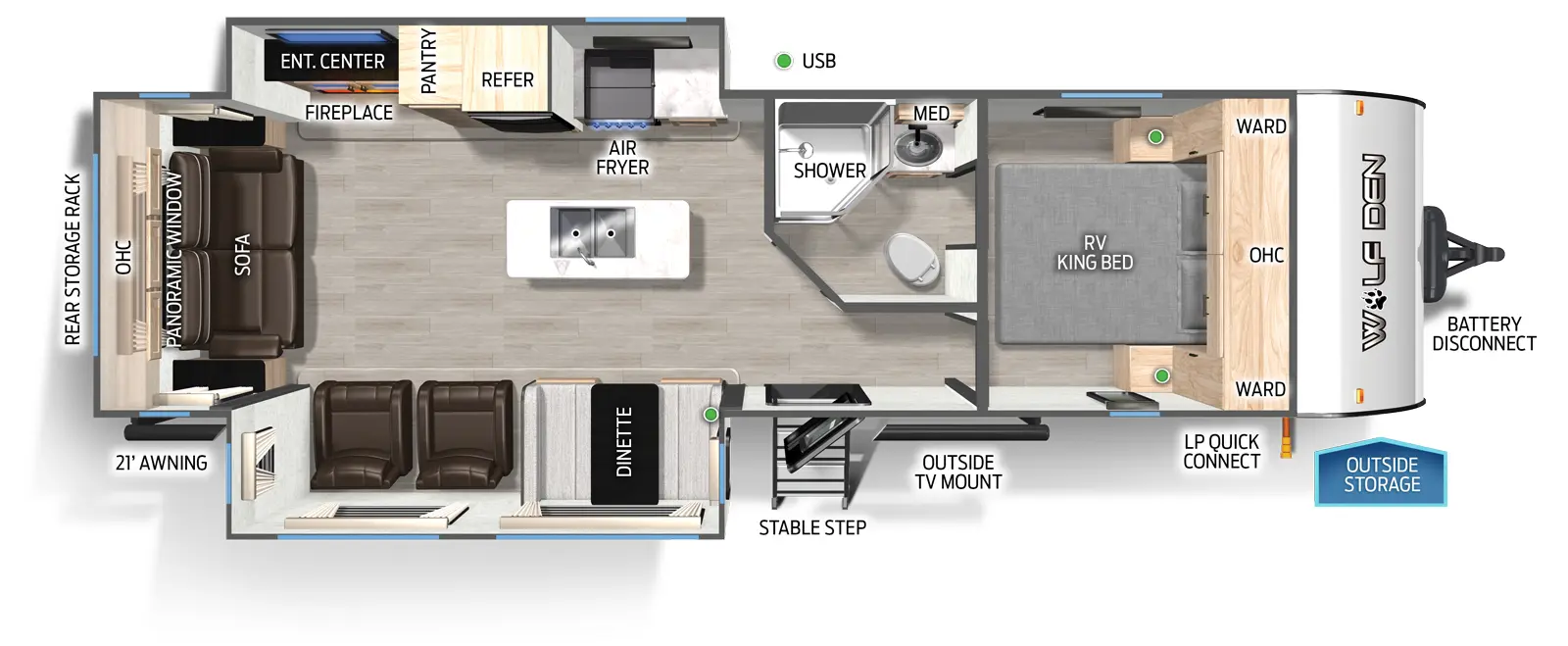 Wolf Den 273XLK Floorplan